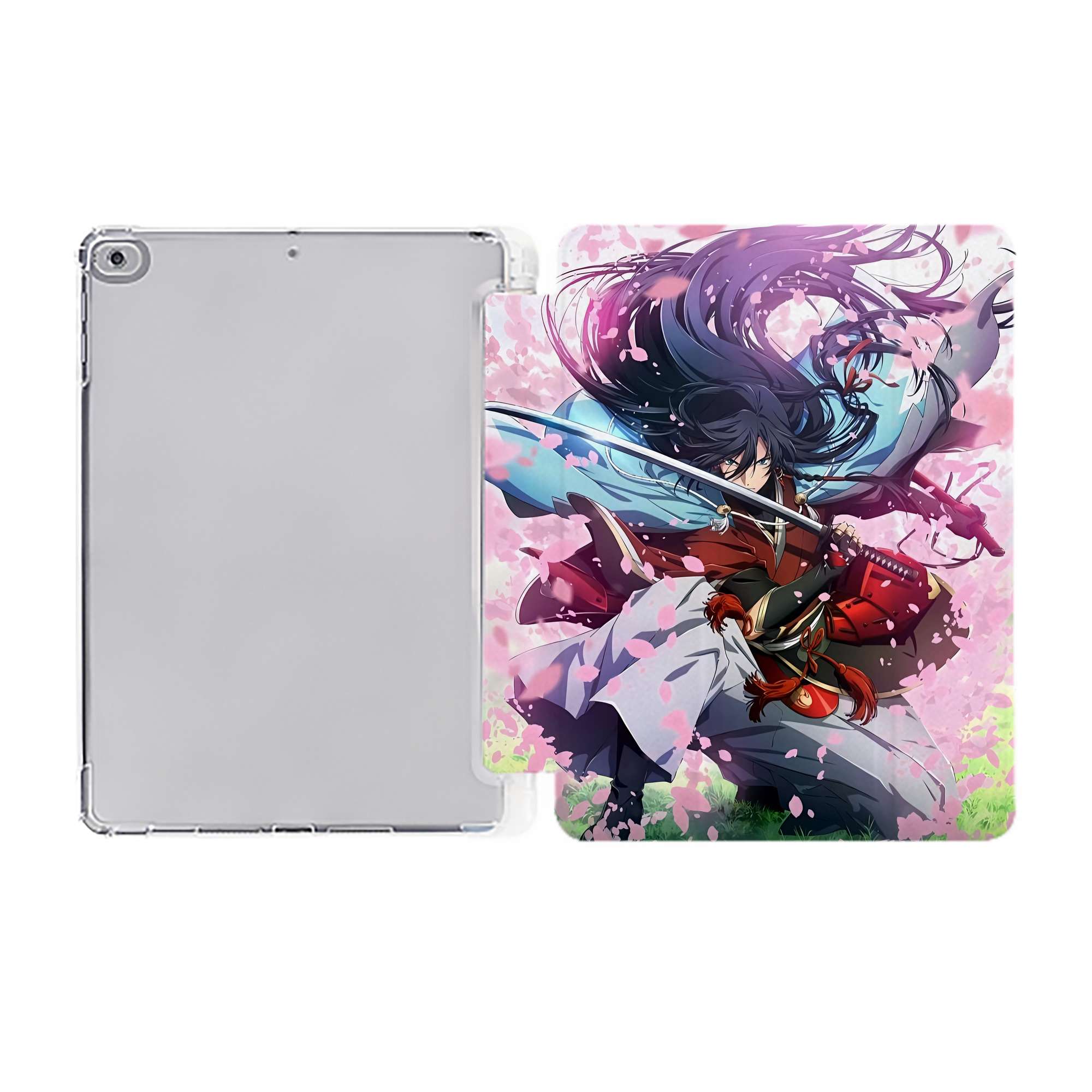 （画像用） 刀剣乱舞 Touken Ranbu IPad ケース ペン収納付き 三つ折りスタンド PUレザー×シリコン 対応機種9.5/10.5/10.9インチ